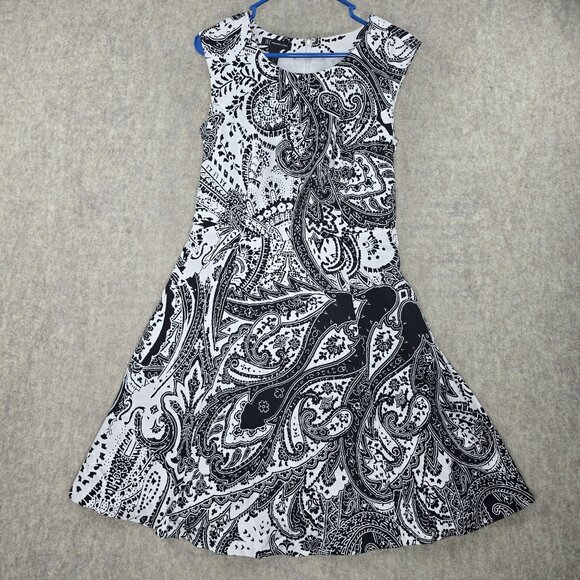 INC International Concepts Dresses & Skirts - INC International Concepts Womens Sleeveless Black & White Paisley Dress Size 8